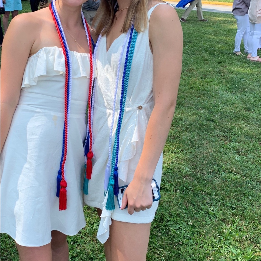 White Free People Wrap Dress with Ruffle — Small